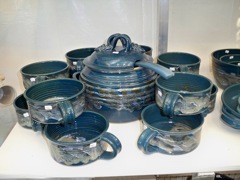 Blue Soup Mugs & Tureen